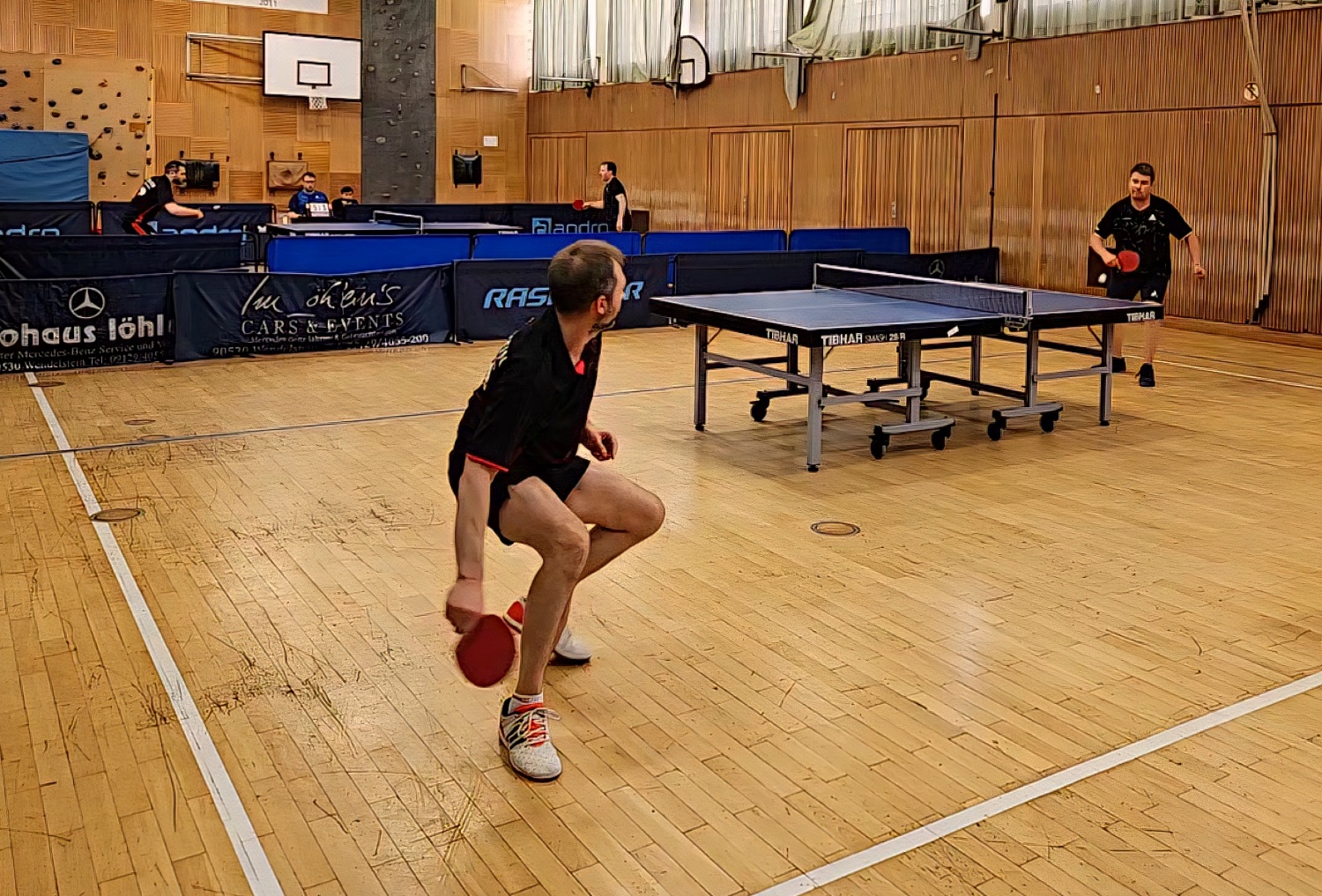 hinten: Aljoscha Barynskyy vs. Johannes Rauchmann, vorne: Ghennadi Mazur vs. Uwe Steger